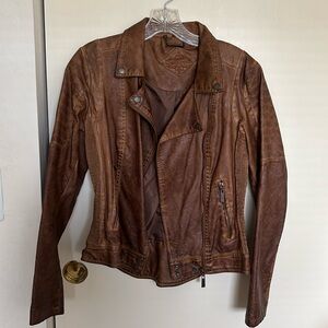 Brown Faux Leather Jacket